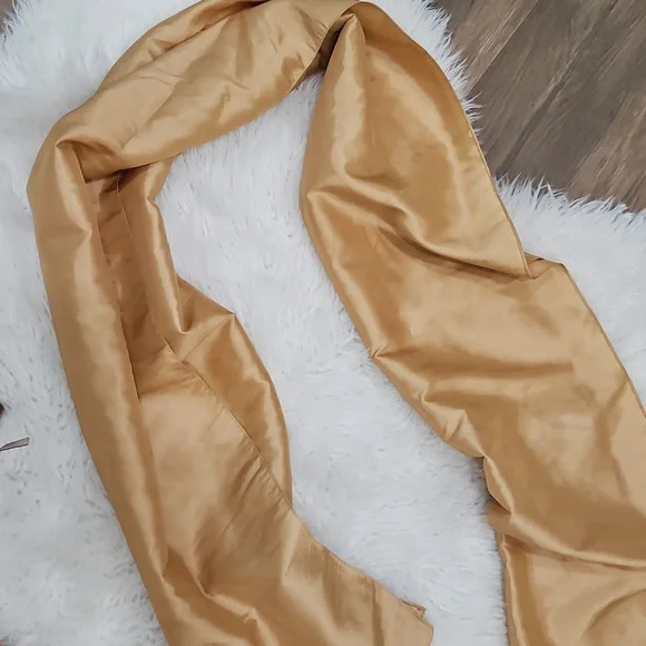 Bundle-Gold Strapless Party Dress with Scarf & Heels - Picture 7 of 14